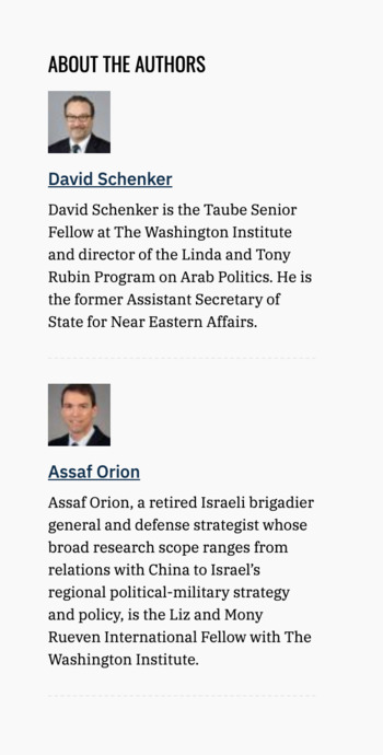 David Schenker & Brig. Gen. Assaf Orion