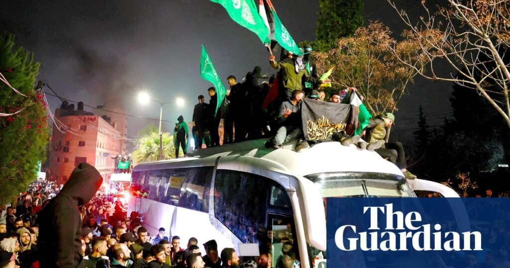 Palestinian families celebrate after prisoners released by Israel as part of Gaza ceasefire deal | Israel-Gaza war
