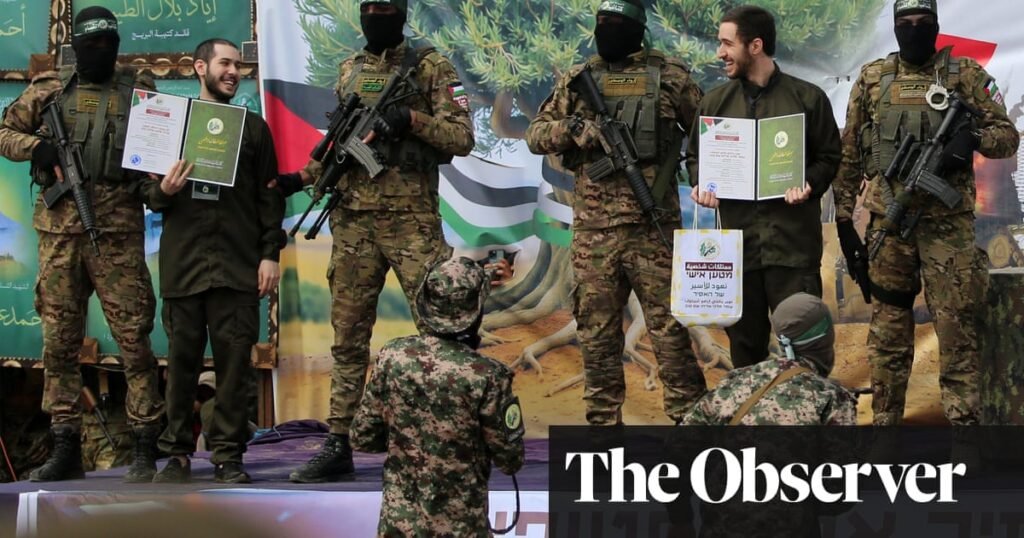 Hamas hands over six hostages but Israel suspends release of 600 Palestinians | Israel-Gaza war
